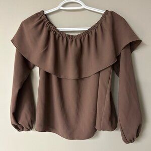 Wilfred Morel Off The Shoulder Brown Blouse